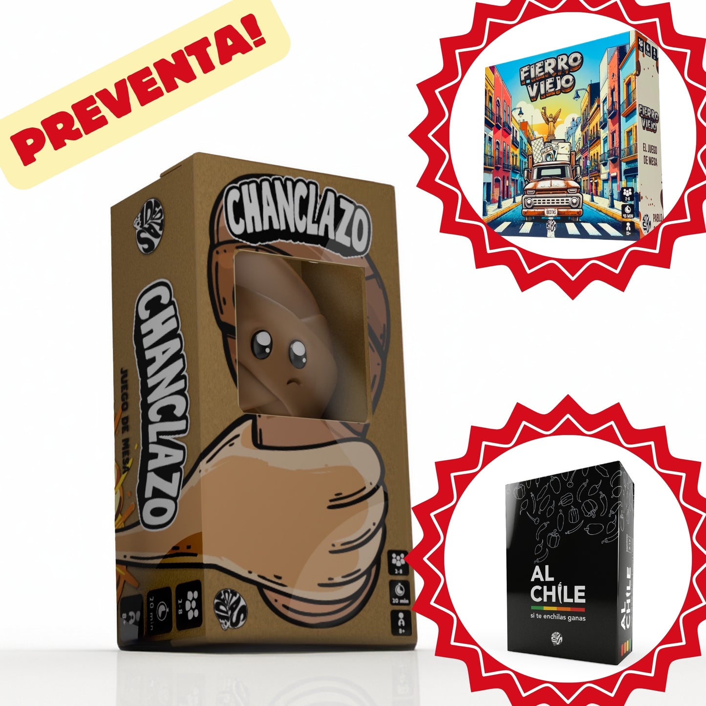 Chanclazo + Fierro Viejo + Al Chile (-30% PREVENTA)